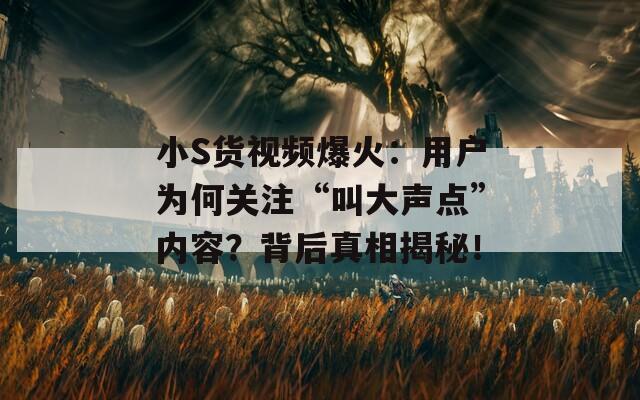 小S货视频爆火：用户为何关注“叫大声点”内容？背后真相揭秘！  第1张