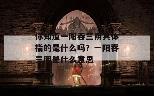 你知道一阳吞三阴具体指的是什么吗？一阳吞三阴是什么意思